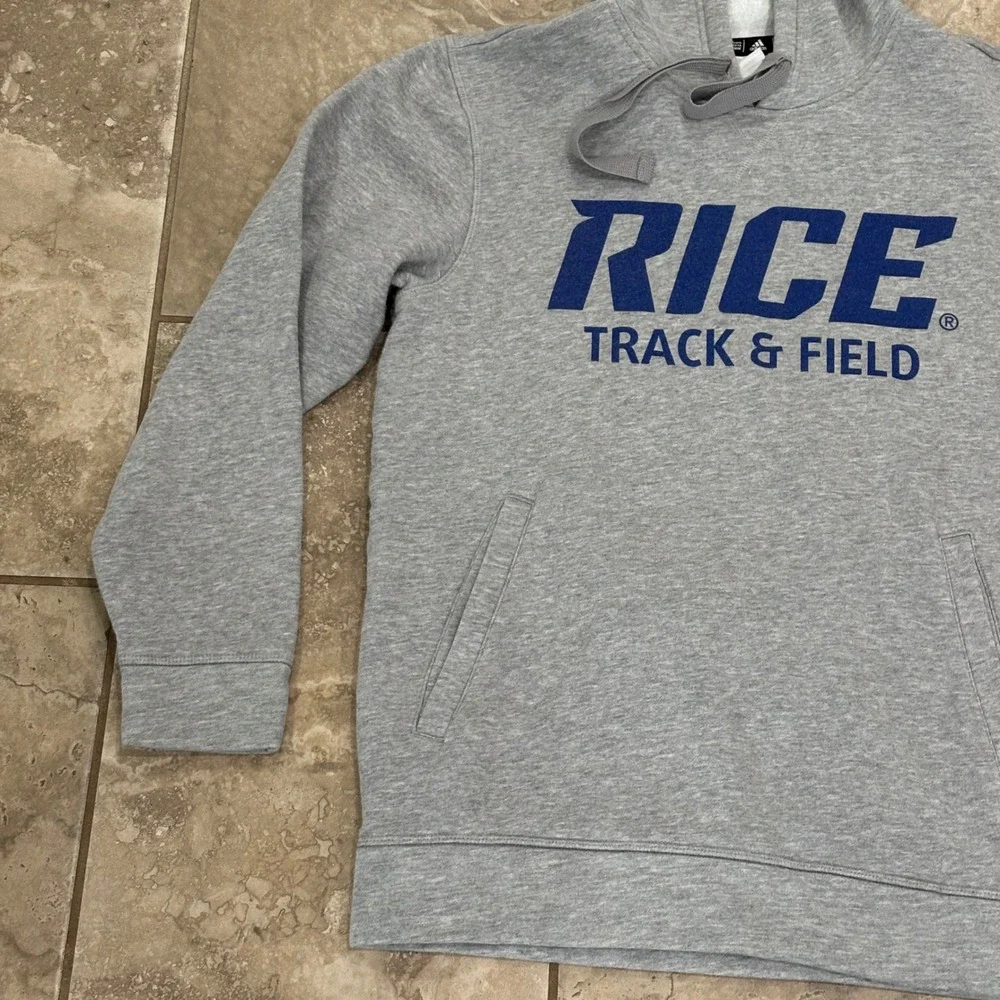 Adidas Rice University Track & Field Hoodie Mens Medium Gray Pullover Sweatshirt